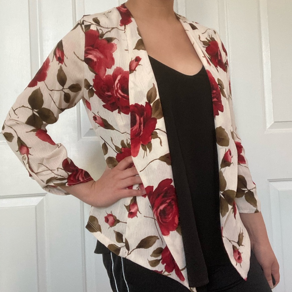 Open Floral Blazer